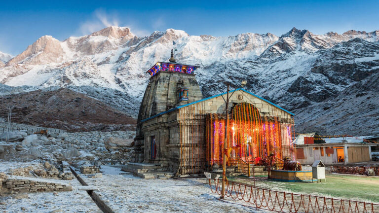 Sacred Sunrise at Kedarnath Temple in the Himalayas