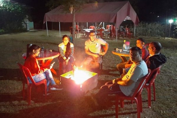 Bonfire at Ganga View Camp